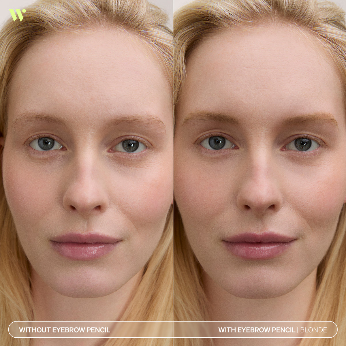  Taking Shape Brow Shading Pencil in shade Blonde beofre and after