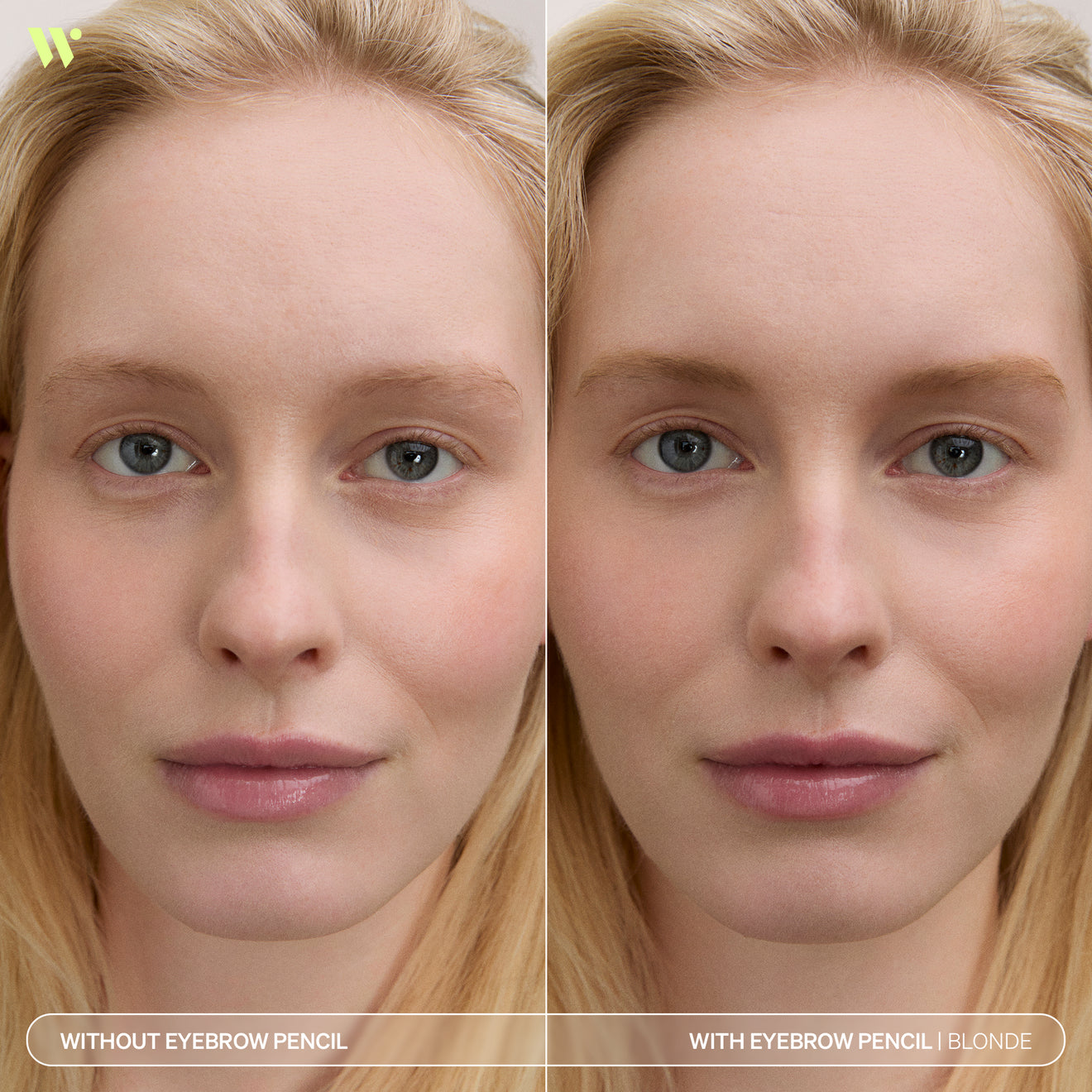  Taking Shape Brow Shading Pencil in shade Blonde beofre and after
